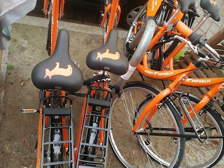De oranje deelfietsen van Donkey Republic