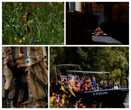 Een collage van foto's van activiteiten bij de seizoensopening